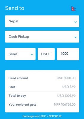 worldremit to send money to Nepal