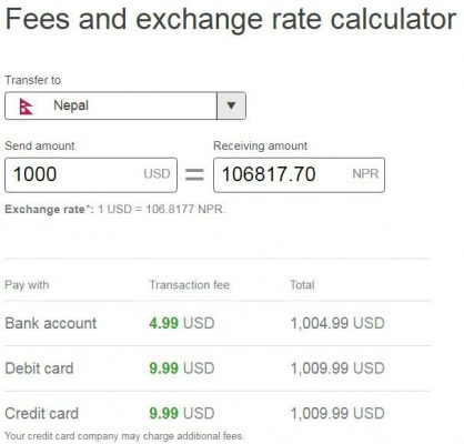 xoom money transfter rate