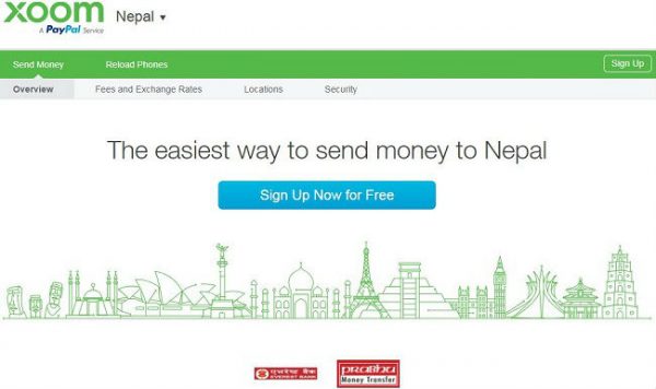 xoom send money to Nepal from US